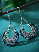 Load image into Gallery viewer, Women&#39;s Retro Ethnic Fan Shaped Threaded Long Earrings
