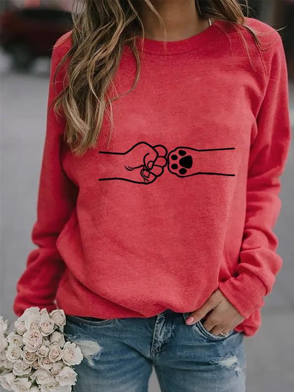 Fist and Dog's Paw Print Cozy Sweatshirt