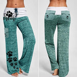 Load image into Gallery viewer, Women&#39;s Dog Mom&#39;s Paw Print Drawstring Pockets Stretch Wide Leg Yoga Pants
