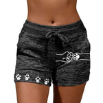 Load image into Gallery viewer, Women&#39;s Fist And Dog Paw Print Drawstring Stretchy Soft Shorts
