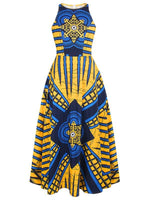 Load image into Gallery viewer, Women&#39;s Round Neck Sleeveless Ethnic Print Dress
