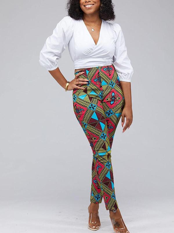 Women's casual African print pant